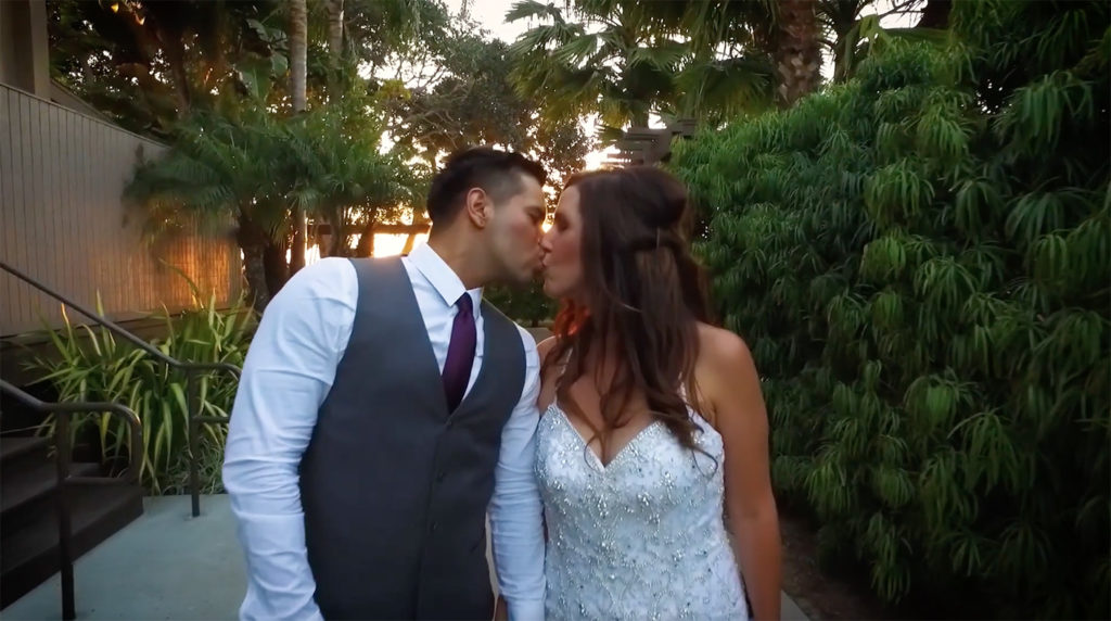 Daniela and Tommy share a kiss as newlyweds